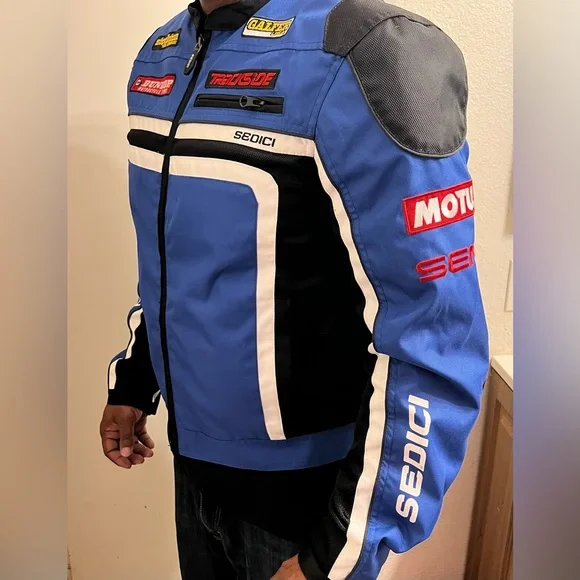 Sedici Mesh Blue Racing Motorcycle Jacket